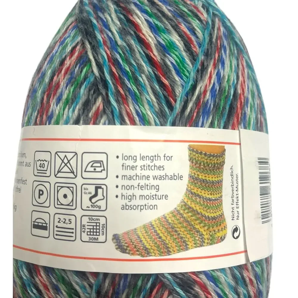2 Skeins Regia Jacquard Color Cotton Wool Fingering Sock Yarn  🧶 5266 & 5268 - Picture 11 of 12